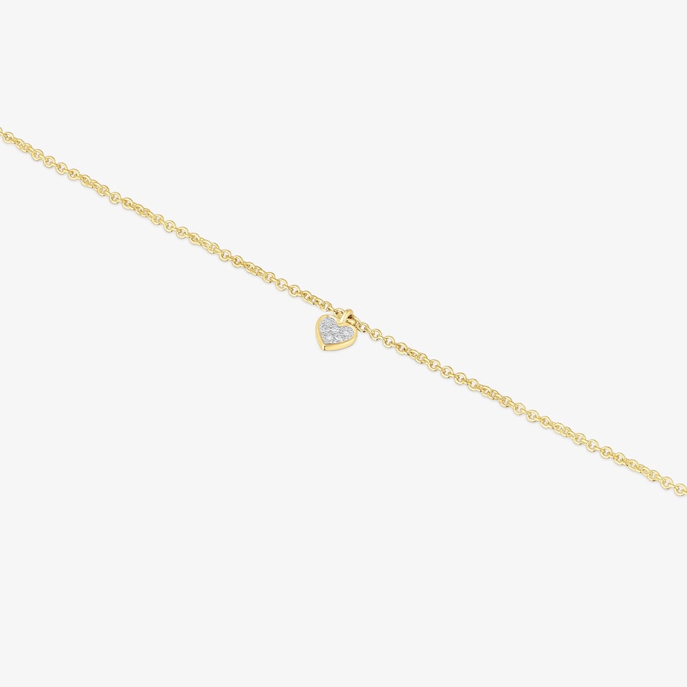 Pulsera de oro y diamantes motivo coraz&oacute;n San Valent&iacute;n