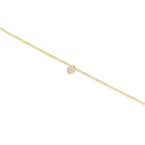San Valentin Bracelet in gold with diamonds and a heart motif