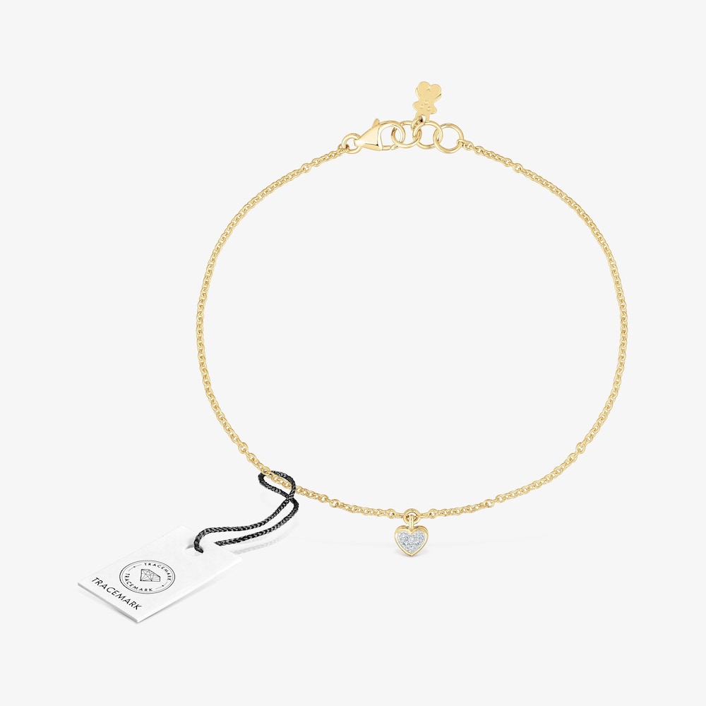 Pulsera de oro y diamantes motivo coraz&oacute;n San Valent&iacute;n