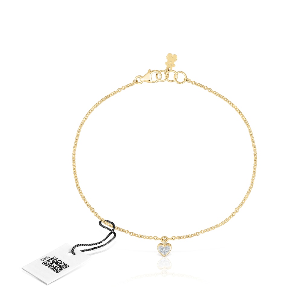 Pulsera de oro y diamantes motivo coraz&oacute;n San Valent&iacute;n