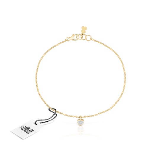 San Valentin Bracelet in gold with diamonds and a heart motif