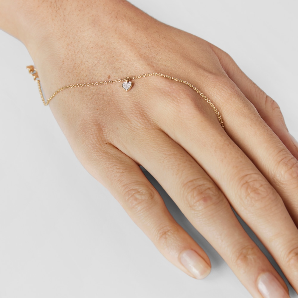 Pulsera de oro y diamantes motivo coraz&oacute;n San Valent&iacute;n