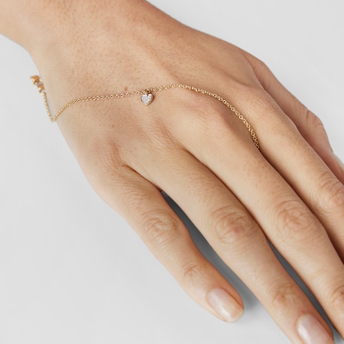 San Valentin Bracelet in gold with diamonds and a heart motif