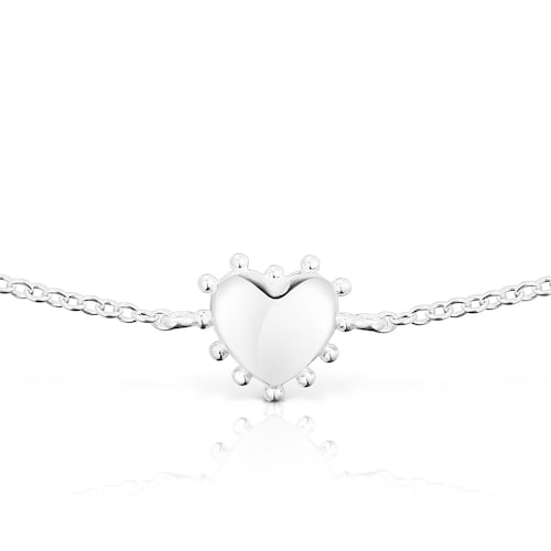 Pulsera de plata corazón San Valentín