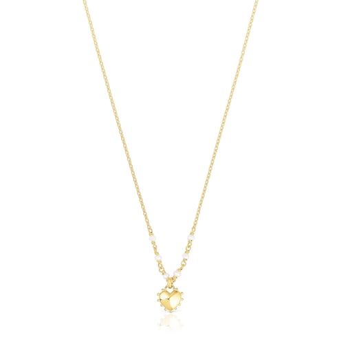 Herz-Halskette San Valent&iacute;n aus Vermeil-Silber mit Zuchtperlen image number 0