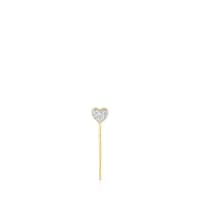 1-2 Pendiente de oro y diamantes motivo corazón San Valentín