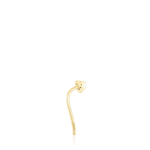 Gold San Valentín 1-2 Earring with diamonds and a heart motif