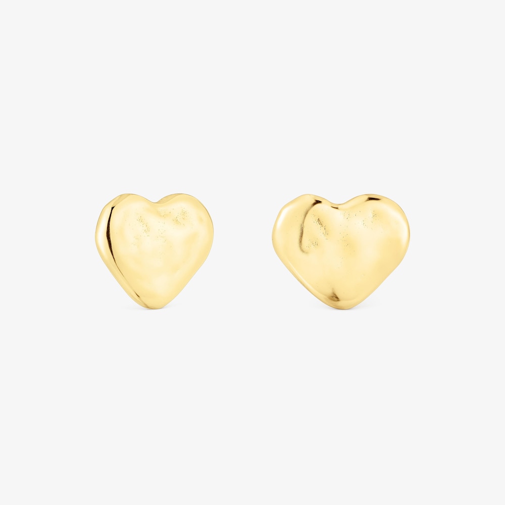 Arete de oro motivo coraz&oacute;n San Valent&iacute;n