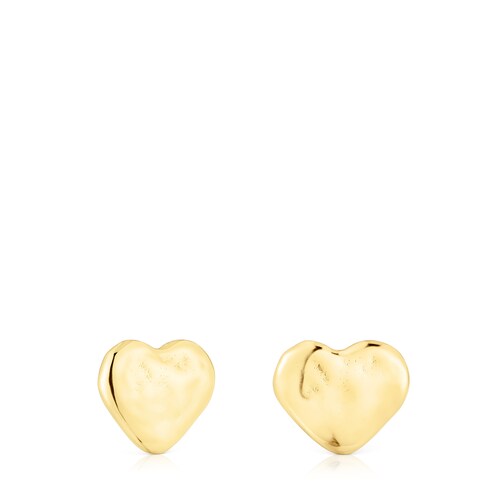Gold San Valent&iacute;n Earrings with Duna heart motif image number 0