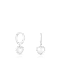 Pendientes de aro de plata motivo corazón San Valentín