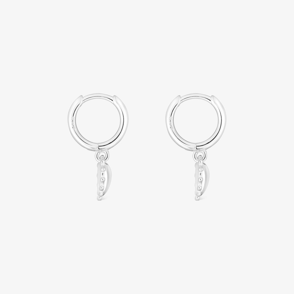 Pendientes de aro de plata motivo coraz&oacute;n San Valent&iacute;n