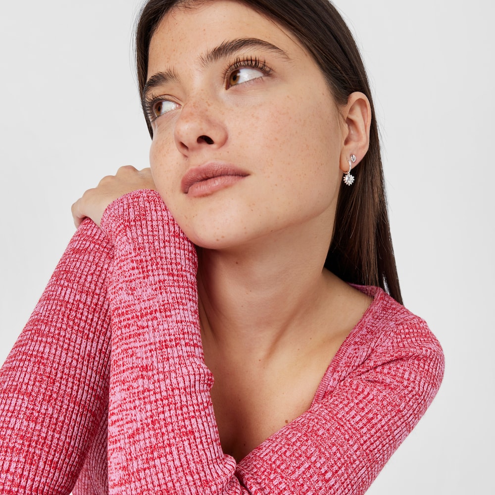 Pendientes de aro de plata motivo coraz&oacute;n San Valent&iacute;n