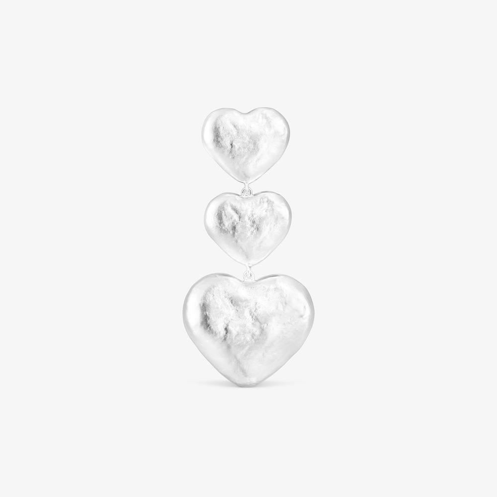 1/2 Pendiente de plata corazones Duna San Valent&iacute;n