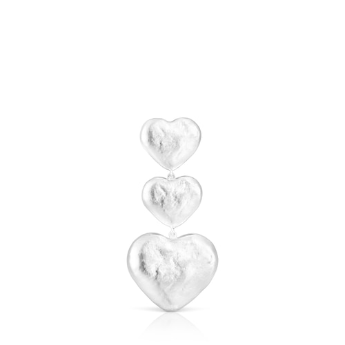 Silver Duna heart 1-2 Earring San Valentín