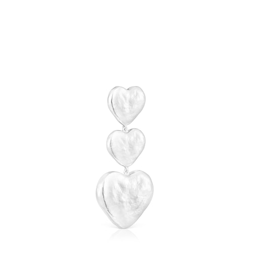 Silver Duna heart 1-2 Earring San Valentín