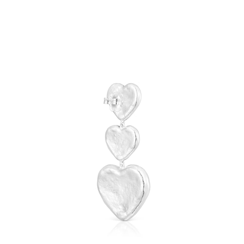 Silver Duna heart 1-2 Earring San Valentín