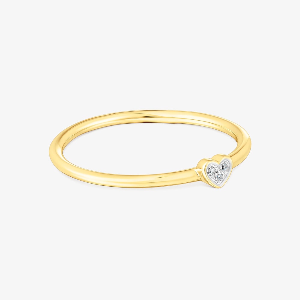 Anillo de oro y diamantes motivo coraz&oacute;n San Valent&iacute;n