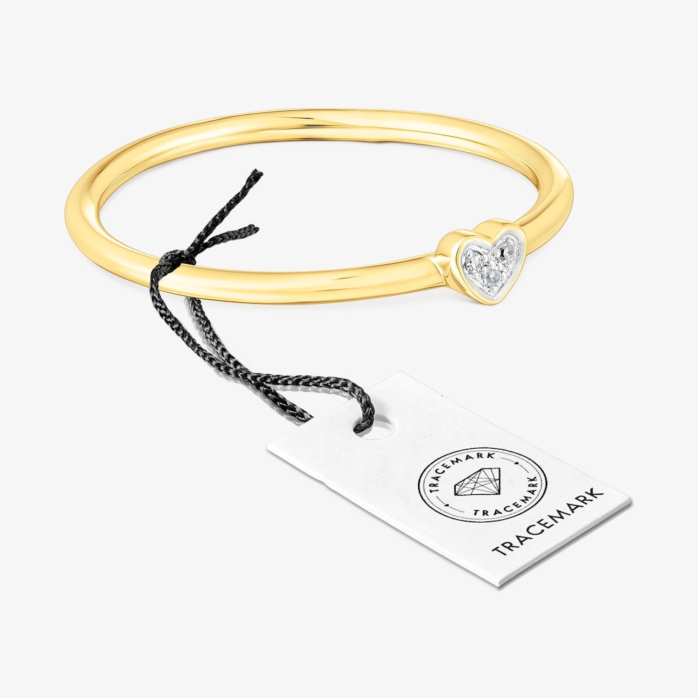 Anillo de oro y diamantes motivo coraz&oacute;n San Valent&iacute;n