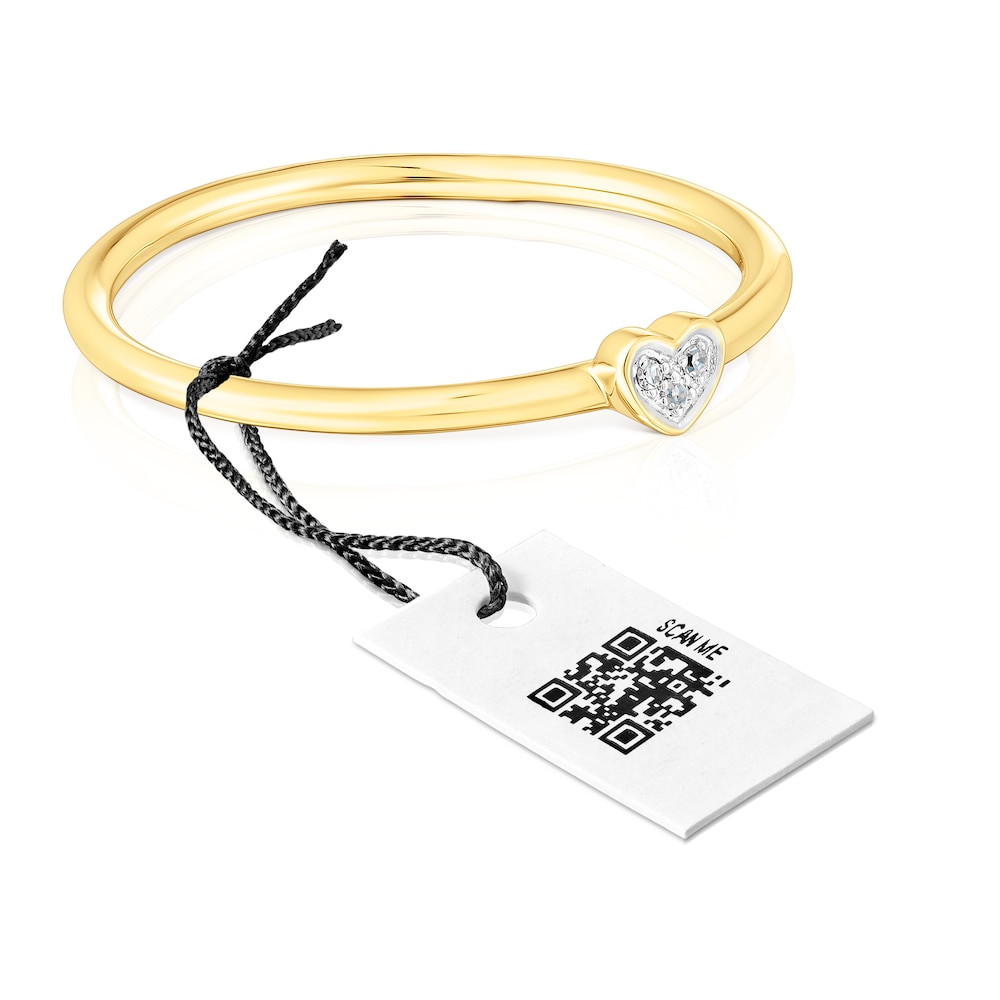 Anillo de oro y diamantes motivo coraz&oacute;n San Valent&iacute;n