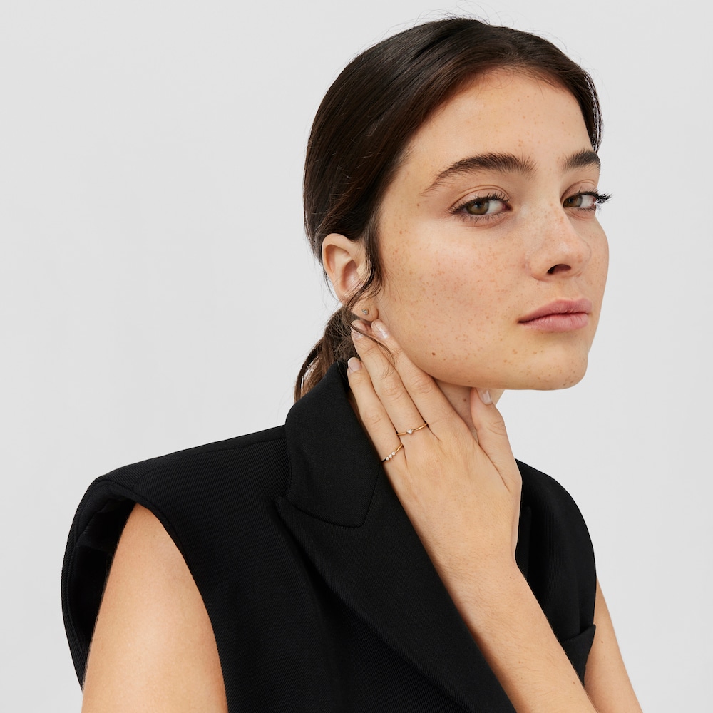 Anillo de oro y diamantes motivo coraz&oacute;n San Valent&iacute;n