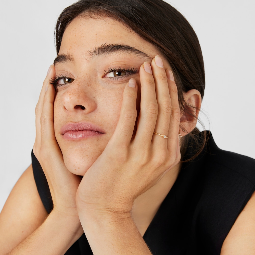 Anillo de oro y diamantes motivo coraz&oacute;n San Valent&iacute;n