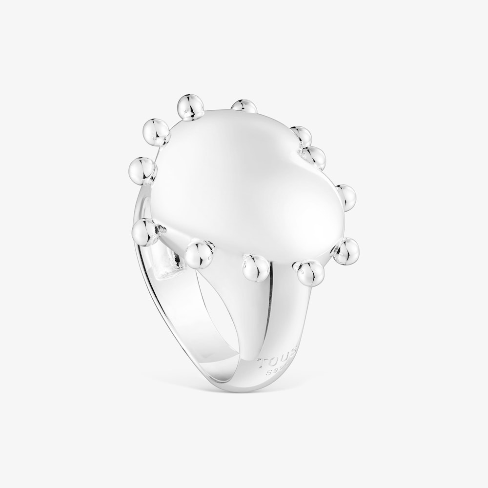 Anillo sello de plata coraz&oacute;n San Valent&iacute;n