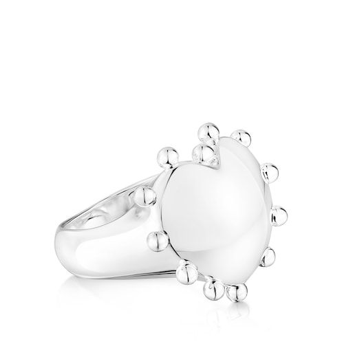 Silver heart Signet ring San Valentín