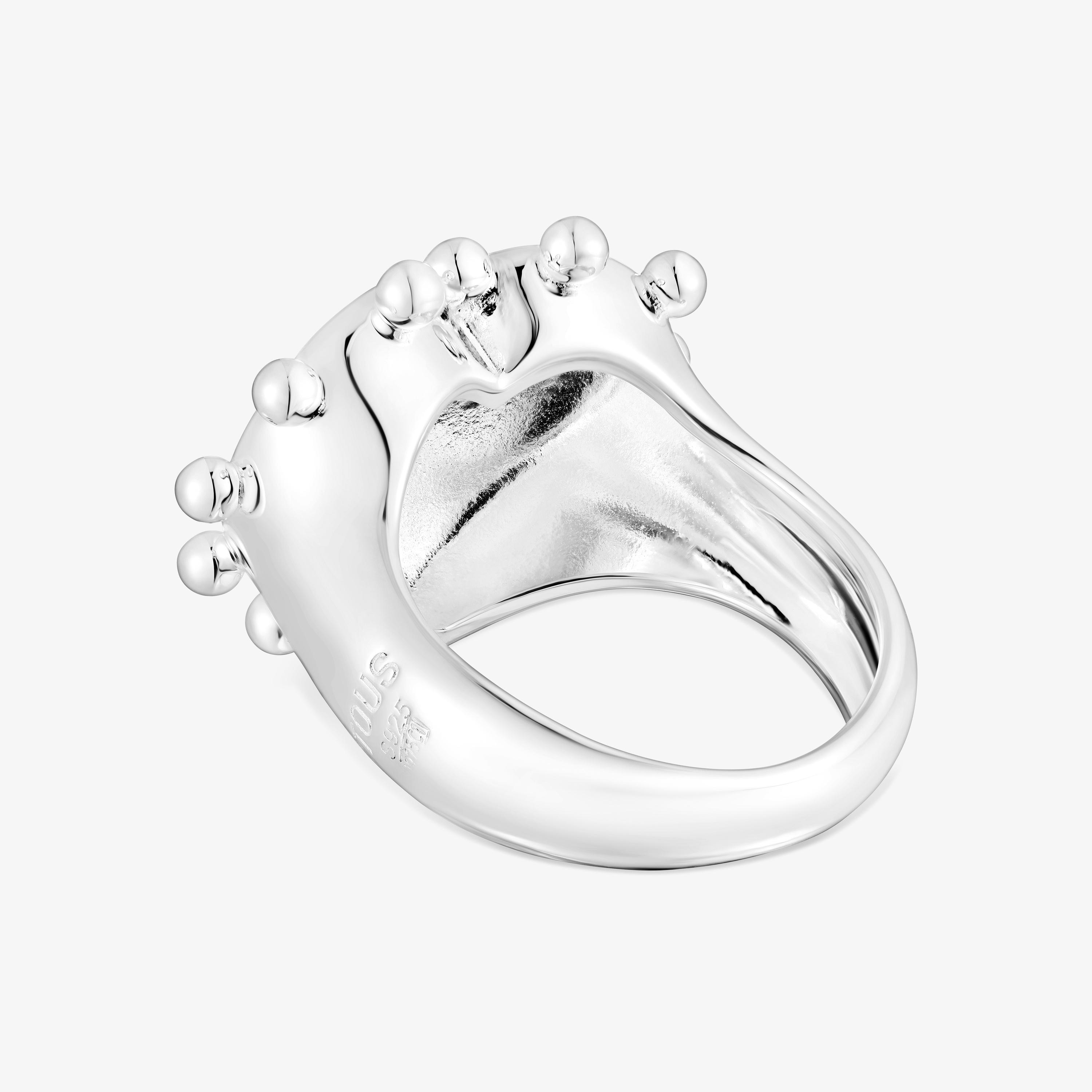 Silver heart Signet ring San Valentín