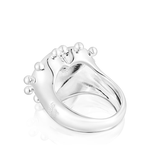 Silver heart Signet ring San Valentín