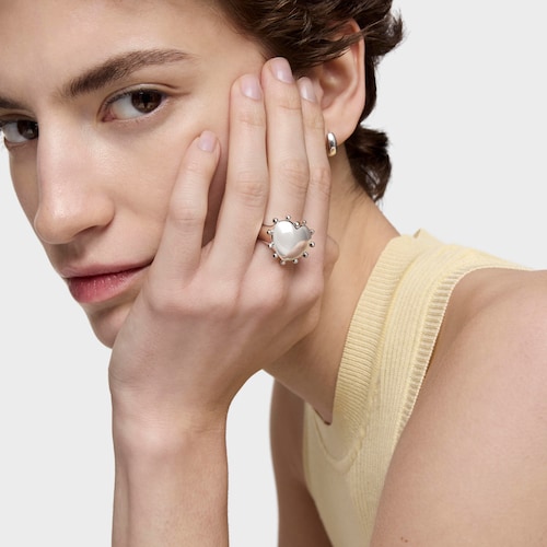 Silver heart Signet ring San Valentín