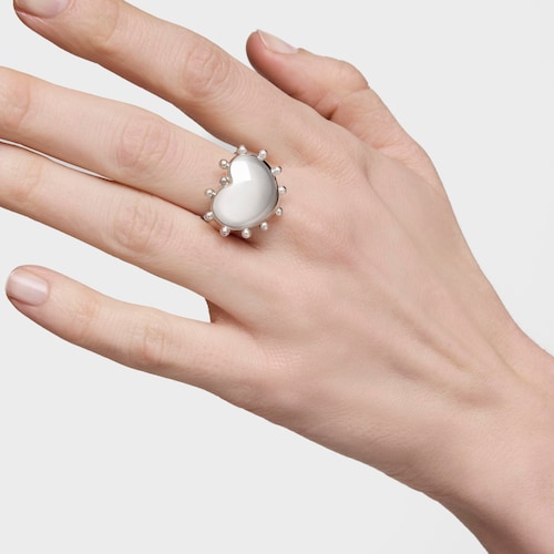 Silver heart Signet ring San Valentín