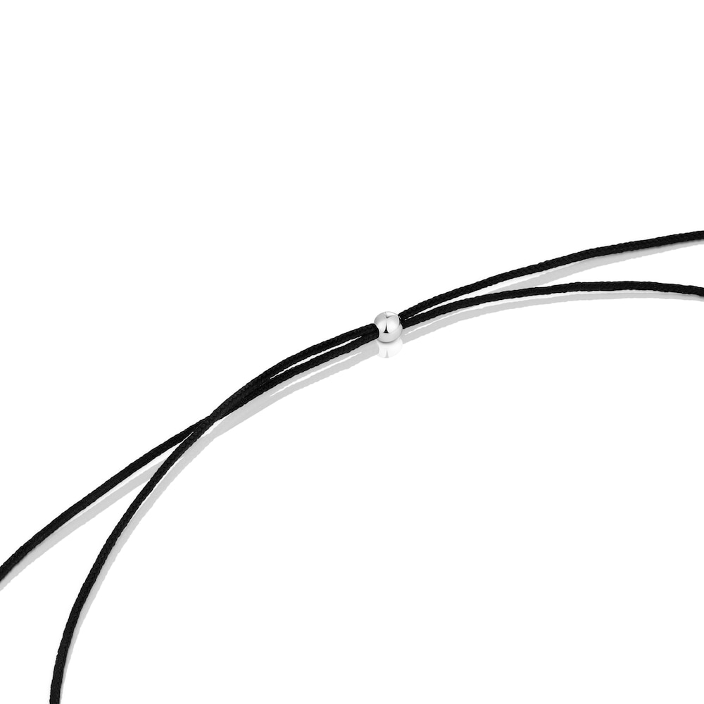 Collar de plata, ónix y nylon negro Icon Glass Collar de plata, ónix y nylon negro Icon Glass