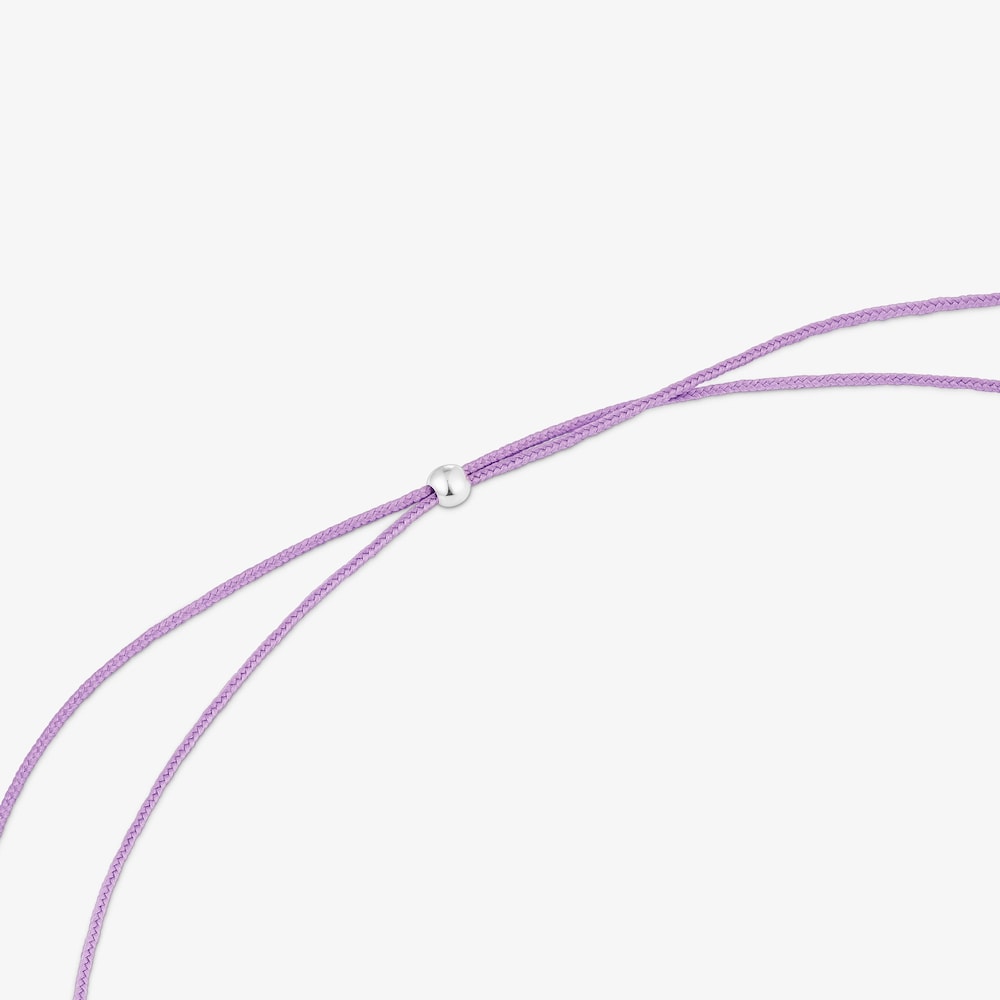 N&aacute;hrdeln&iacute;k ze stř&iacute;bra, mur&aacute;nsk&eacute;ho skla a&nbsp;fialov&eacute;ho nylonu Icon Glass