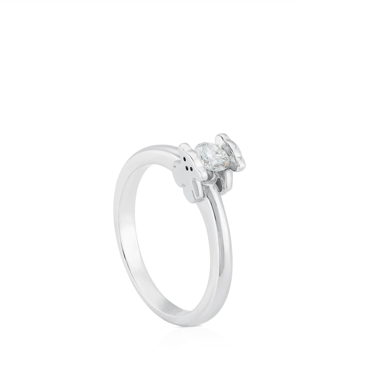 Tous - Solitario De Oro Blanco Con Diamante Motivos Oso Sweet Diamonds Talla 13