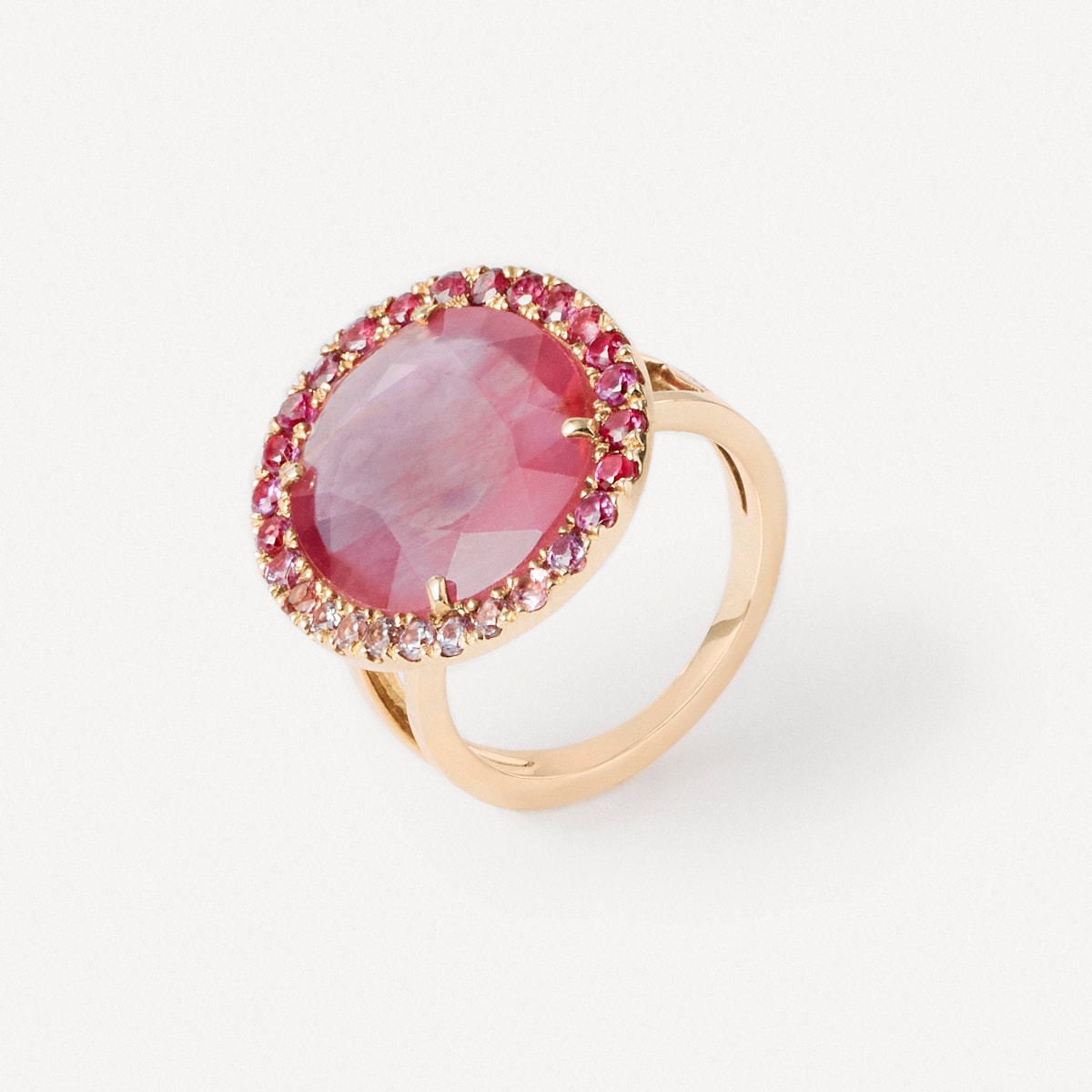 Gold Ring with tourmaline and glass-filled ruby TOUS ATELIER UNIQUE PIECES