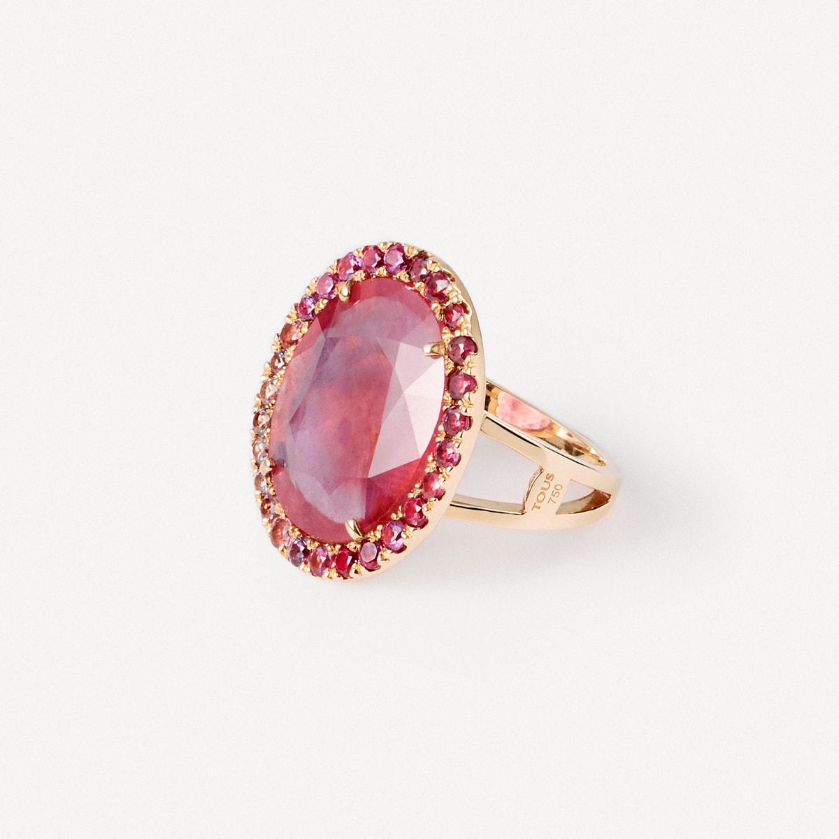 Gold Ring with tourmaline and glass-filled ruby TOUS ATELIER UNIQUE PIECES