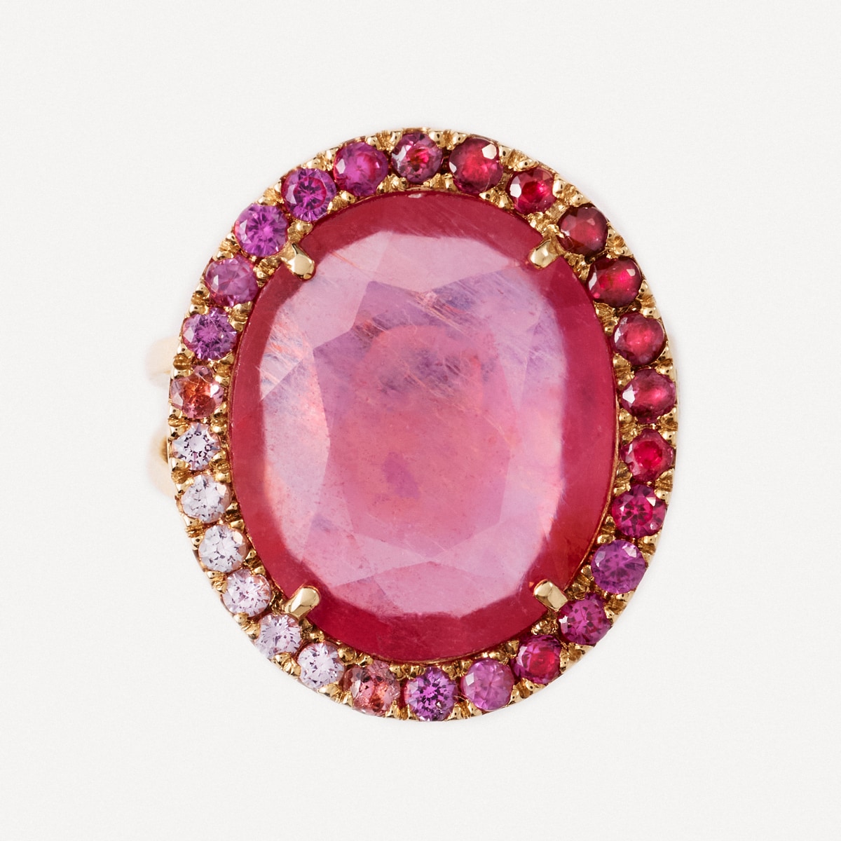 Gold Ring with tourmaline and glass-filled ruby TOUS ATELIER UNIQUE PIECES