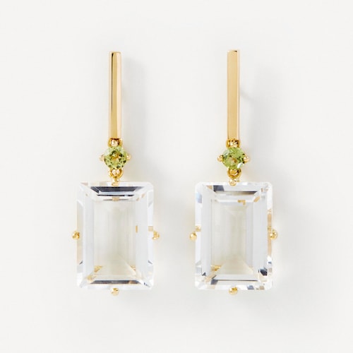 Earrings in gold with peridot and rock crystal TOUS ATELIER