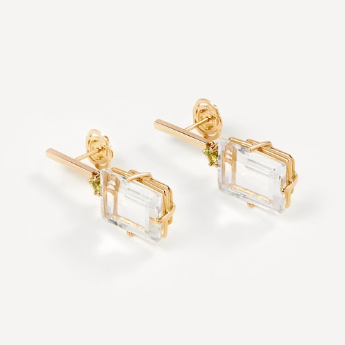 Earrings in gold with peridot and rock crystal TOUS ATELIER