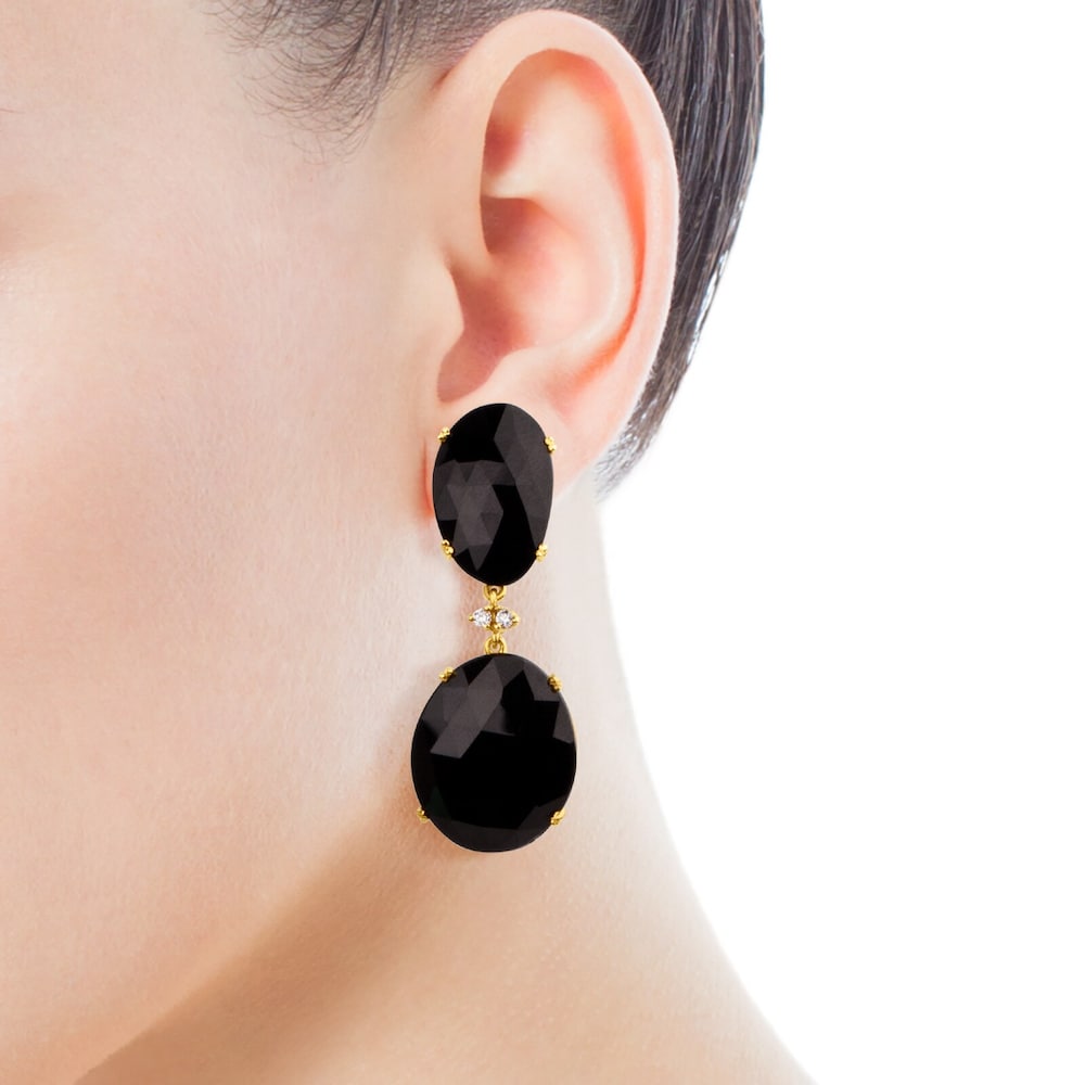 ATELIER Dramatic Jewelry Earrings in Gold with Diamonds and Spinels