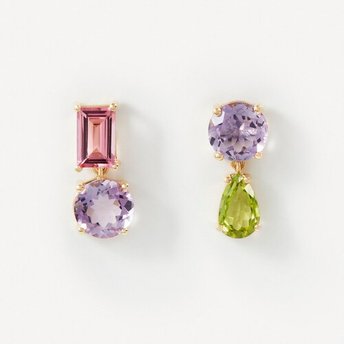 Earrings in gold with tourmaline, amethyst and peridot TOUS ATELIER image number 0