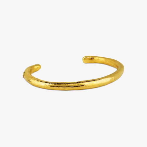 Pulsera con ba&ntilde;o de oro 18 kt sobre plata Duna Tube