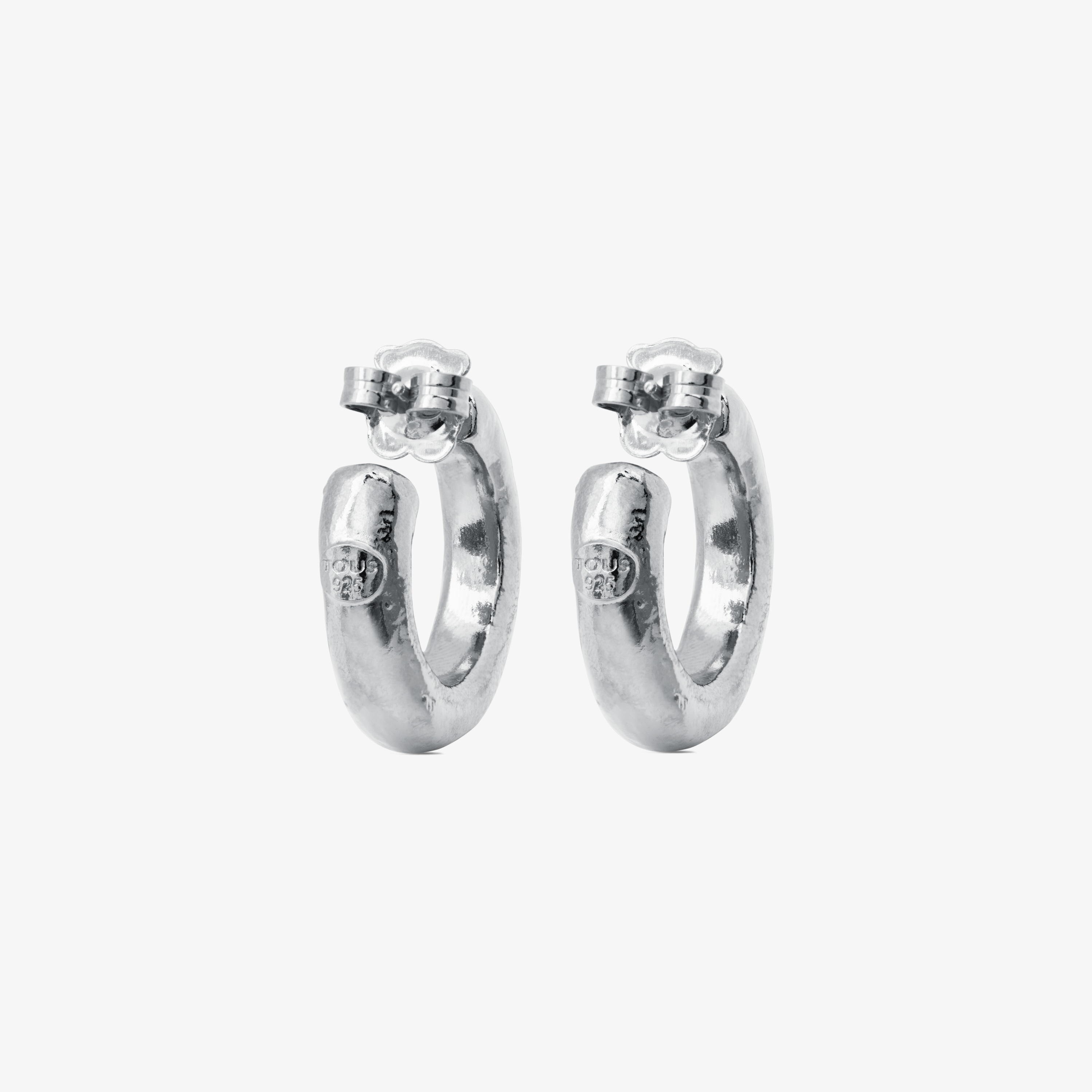 Silver Duna Tube Earrings