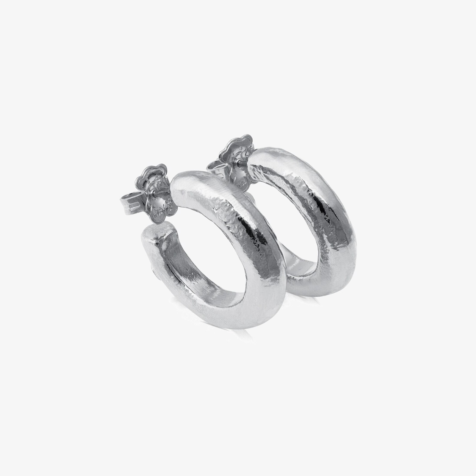 Silver Duna Tube Earrings