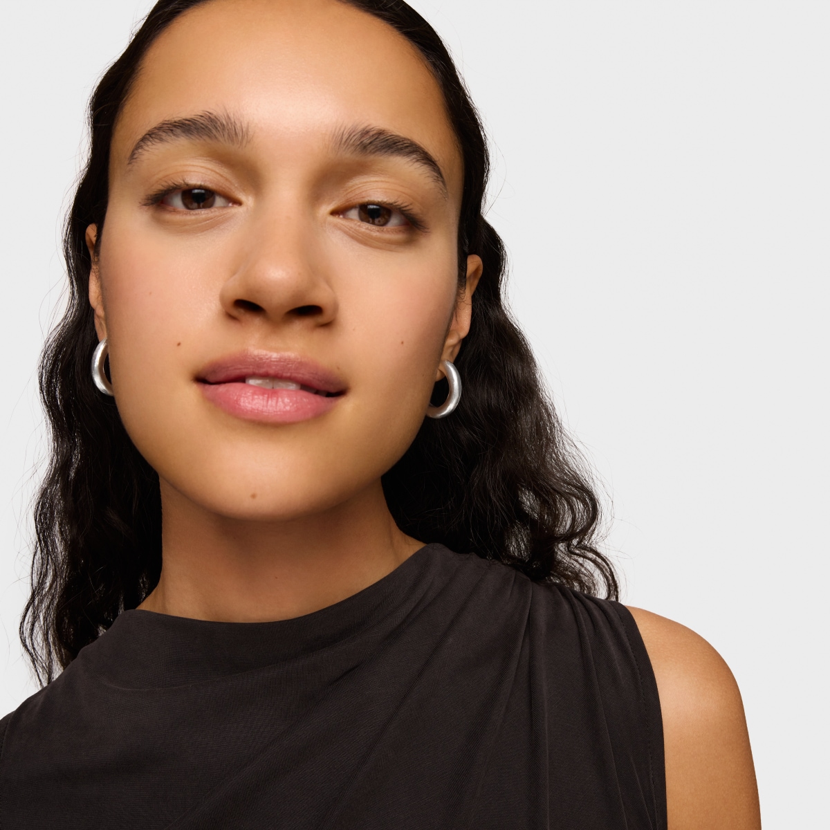 Silver Duna Tube Earrings