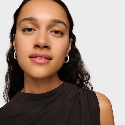 Silver Duna Tube Earrings