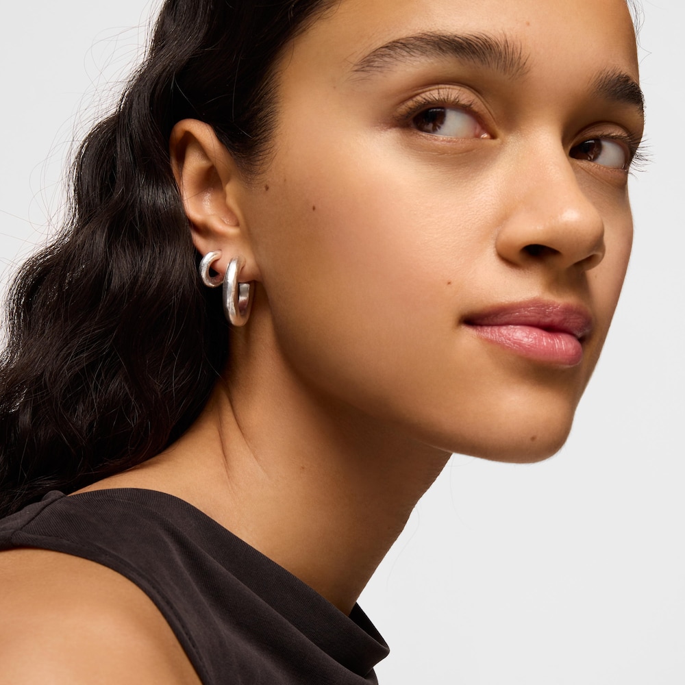 Pendientes aro de plata Duna Tube