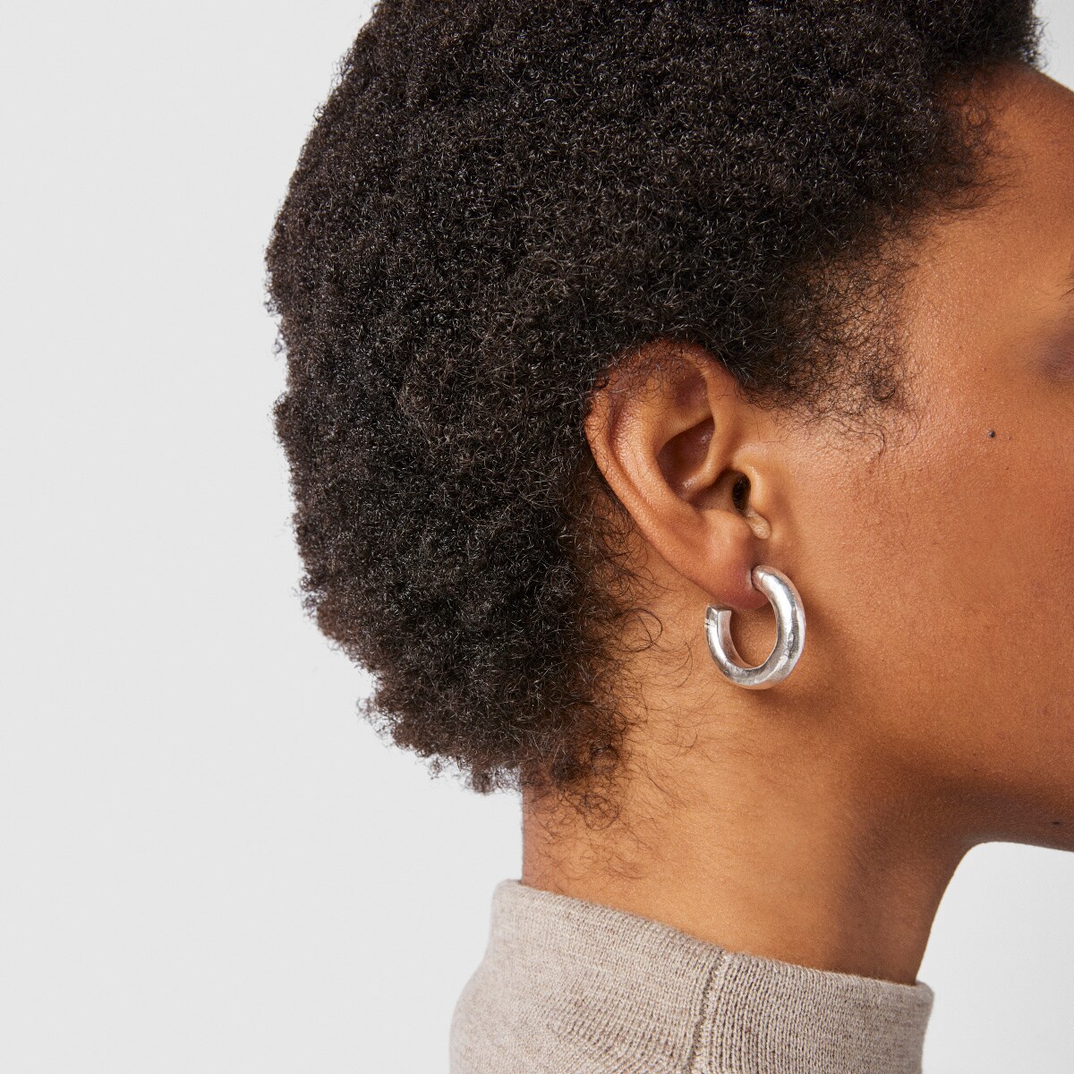 Silver Duna Tube Earrings