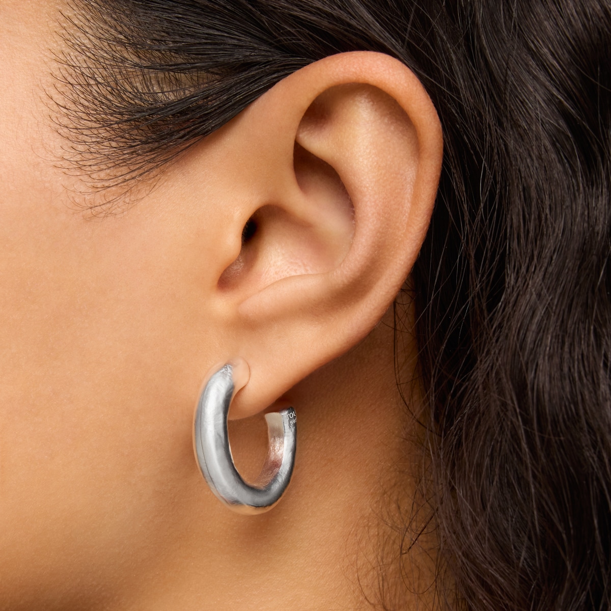 Silver Duna Tube Earrings
