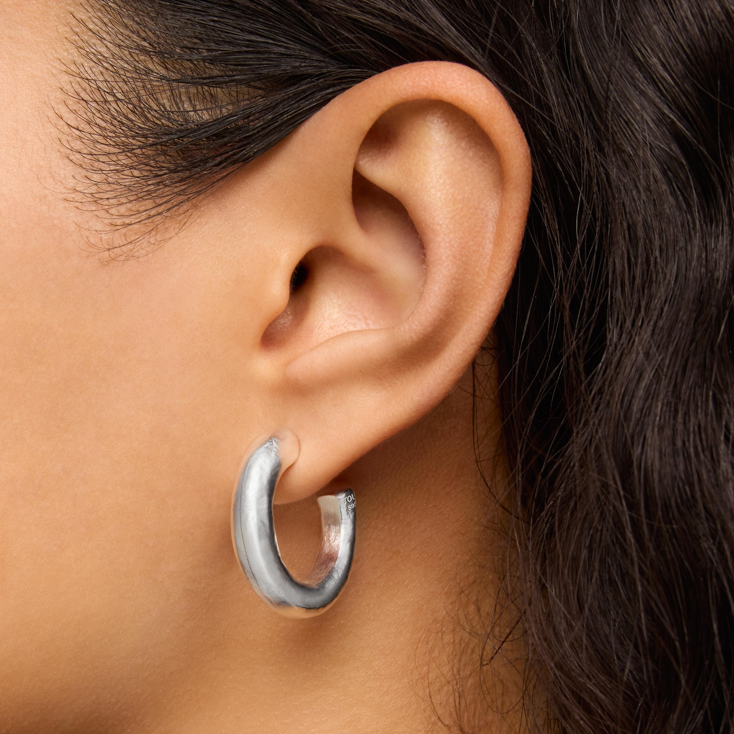 Silver Duna Tube Earrings